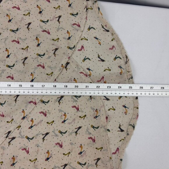 Angeleye London Women's Large High Heel Shoe Print Blouse Cream colored Black - Picture 6 of 6